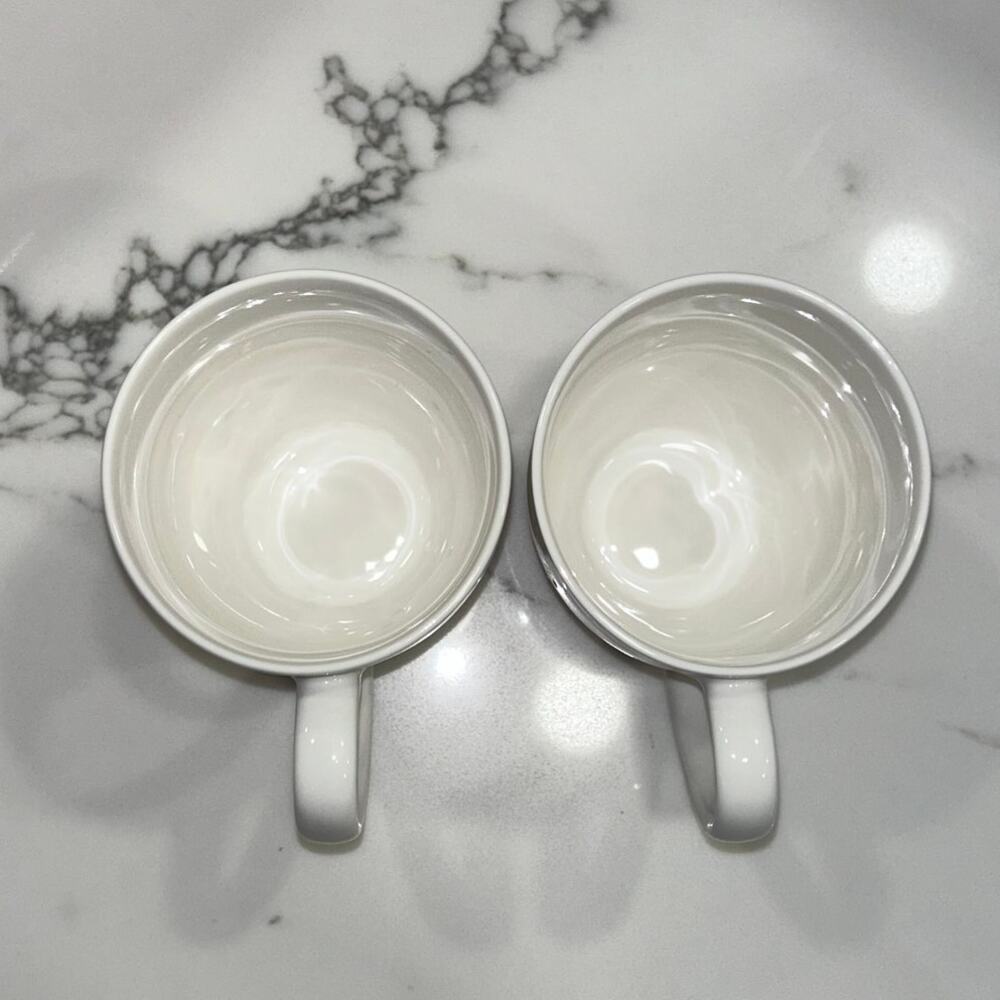 Oneida Symphony Grey Porcelain China Mugs Set of Gray Swirl Design 12 oz - Picture 4 of 7